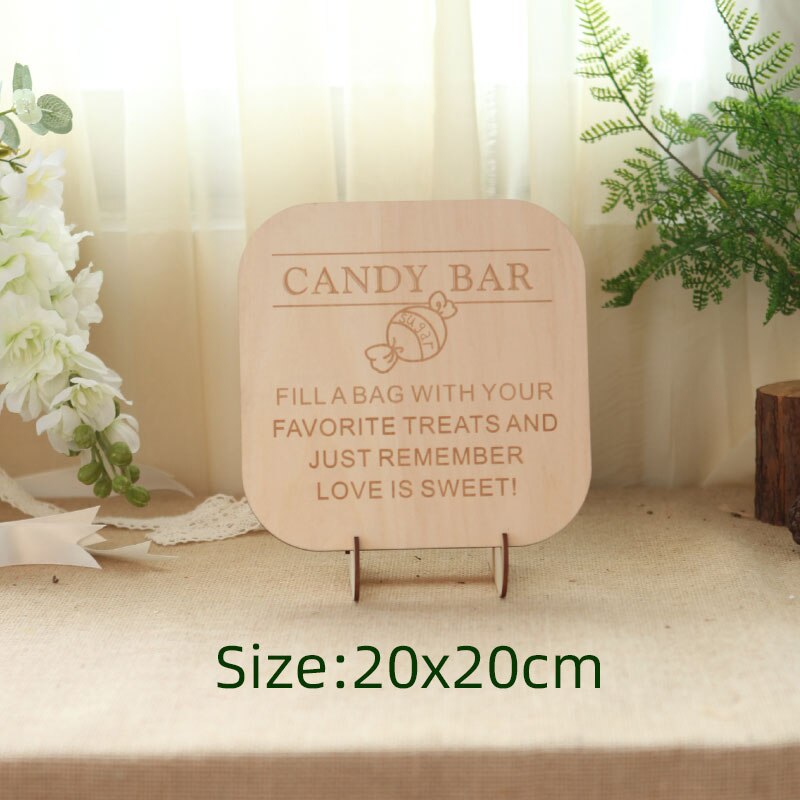 Wedding Dinner Party Table Place Card Signs Cute Framed Wooden Board Holder Table Decoration Party sign: candy bar