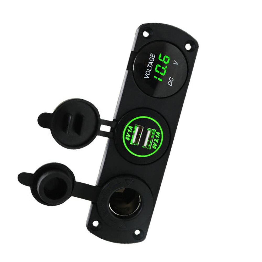 12-24V Dual Usb Lader Sigarettenaansteker Voltmeter Auto Usb Socket Voor Mariene Auto Panel Boot Trailer Camper multifunctionele