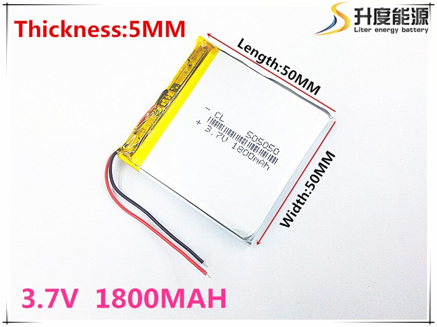 Trasporto libero 1 pz/lotto 505050 3.7 V batteria ai polimeri di litio 1800 mah FAI DA TE mobile di potere di emergenza di carica della batteria tesoro