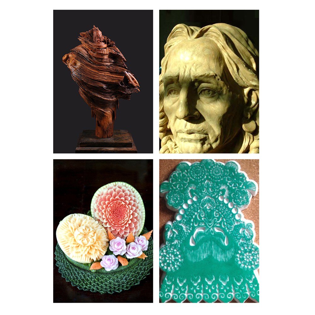 Craft Woodworking Carving Cutter 12pcs Multi-Function Utility DIY Wooden Handle Multifunctional Utility Cutter Wooden Handle Set