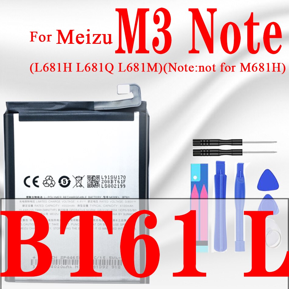 BT-51 Batterie Für Meizu MX5 Batterie MX 5 4 6 Pro M460 M575M M5776 M1 M2 M3 M6 Hinweis M681H m681Q L681H L681Q BT51 Bateria: BT61 L