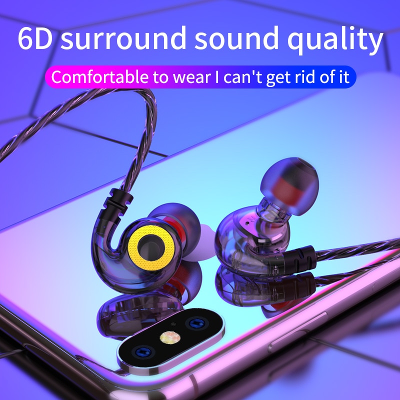 Olhveitra Bass Oortelefoons Bedrade Headset Gamer Voor Iphone Samsung Handenvrij In Ear Stereo 3.5Mm Ruisonderdrukkende Oordopjes Met Microfoon