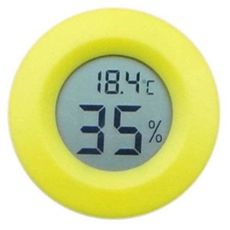 Digital lcd display temperatur fugtighedsmonitor pet termometer hygrometer runde