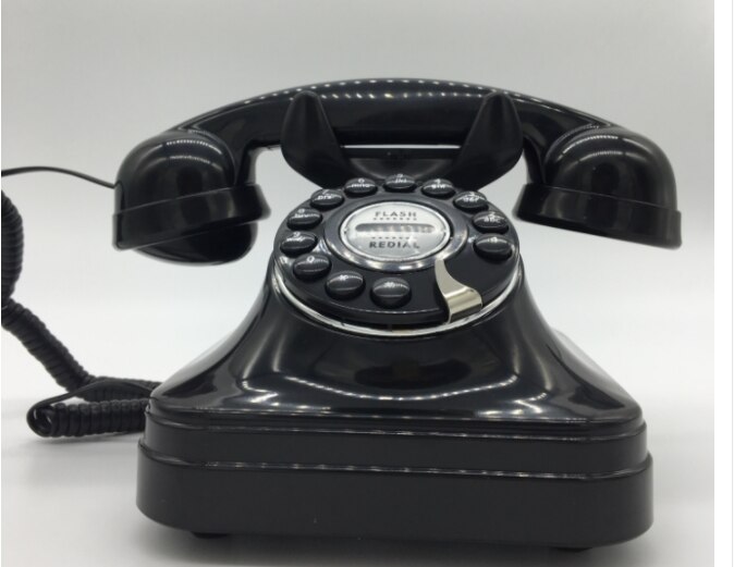 Klassinen musta vintage antiikki puhelin vintage maalaismainen kotipuhelin retro soittoäänet (makea jingle bell ääni)