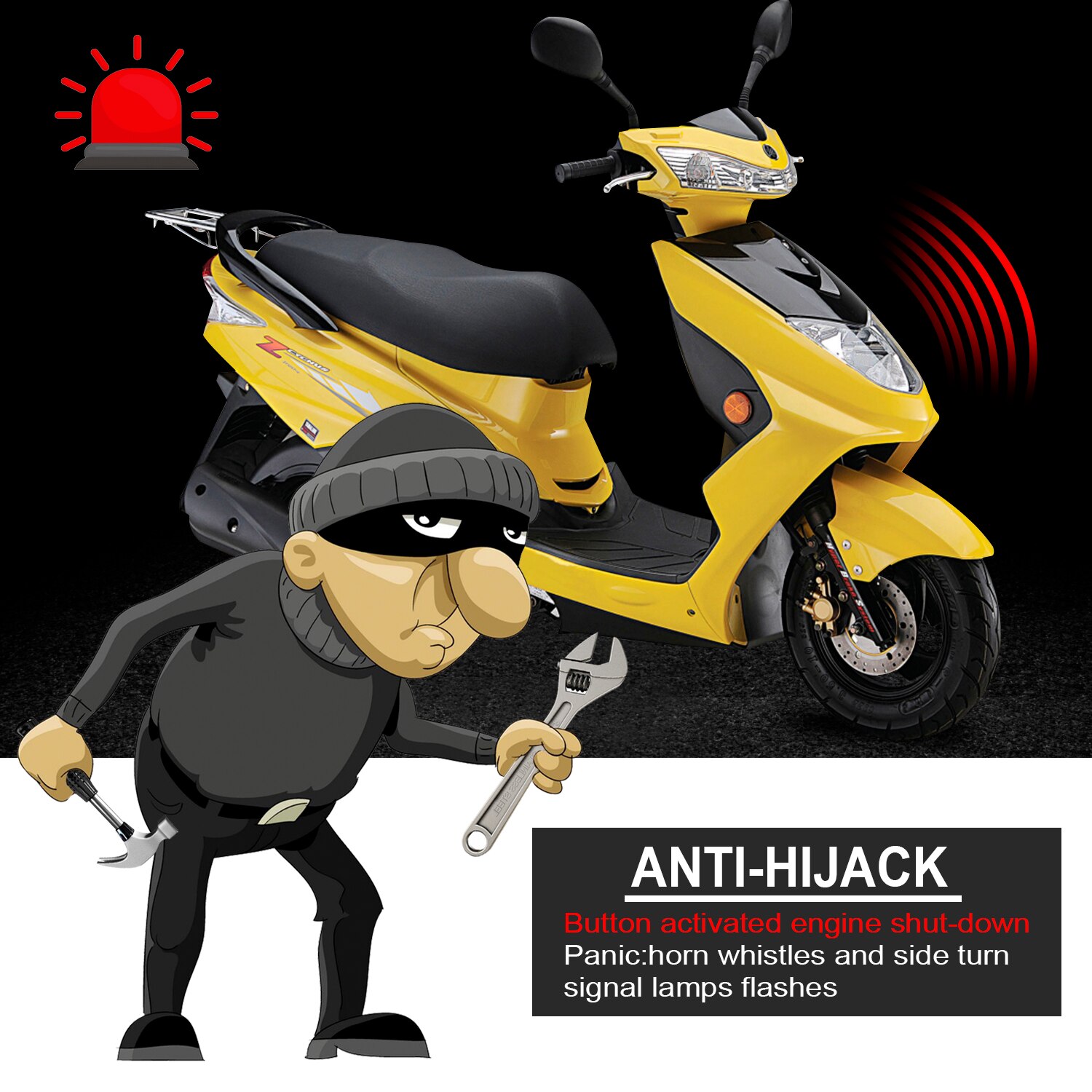 One-key lock release of electric car anti-theft alarm, keyless quick car search, prompt to set remote alarm