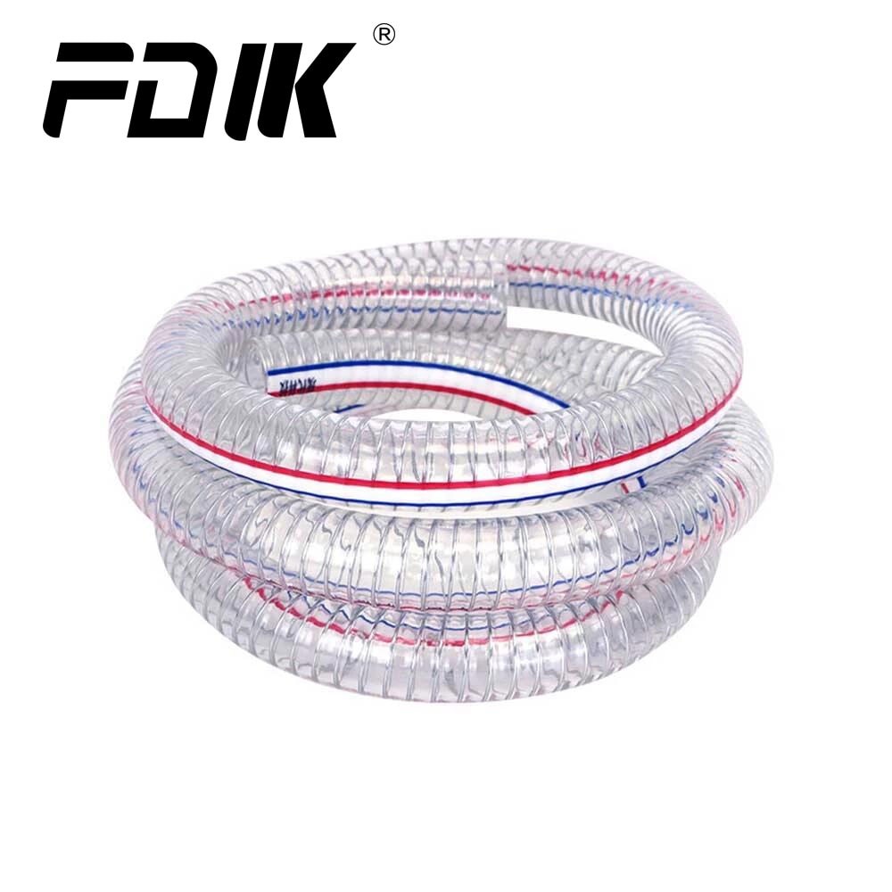 FDIK 16/19/25/32/38/40/45/50mm PVC transparent steel wire hose high temperature resistant antifreeze plastic water pipe
