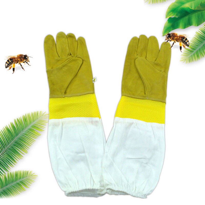 Biene Fang Anti-biene Handschuhe Polyester Und Baumwolle Handschuhe Garten Liefert Professionelle Belüfteten Ärmeln Anti-biene Handschuhe