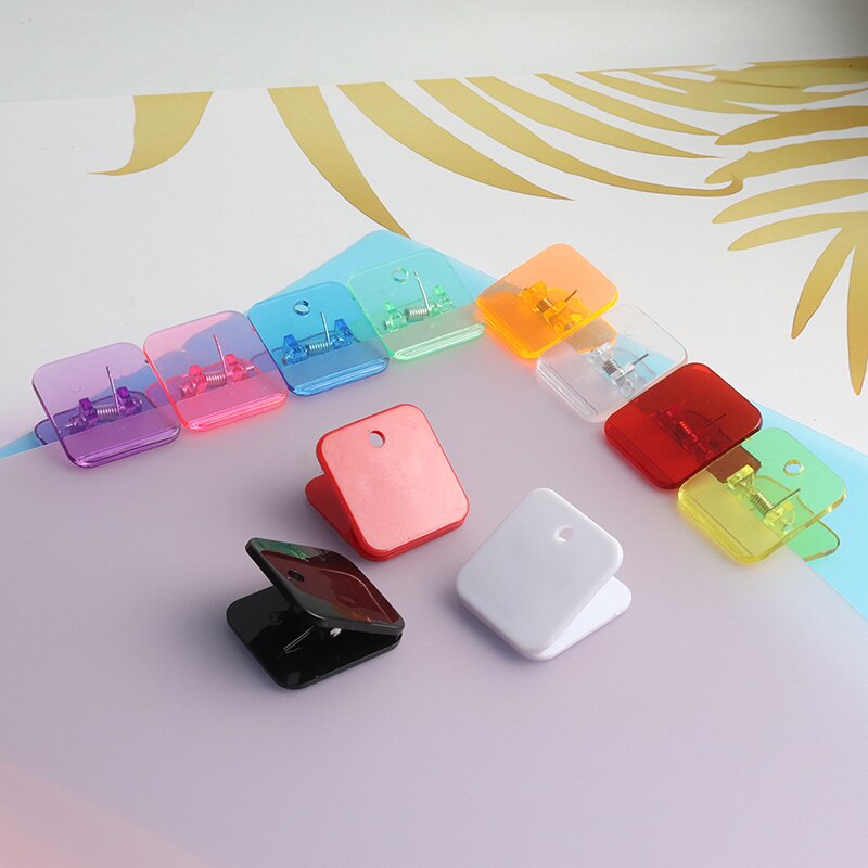 Multicolor Acrylic Clamp Paper Clips Ticket Holder Paper Documents Organizer Student School Office Supplies Bookmark Binder Clip