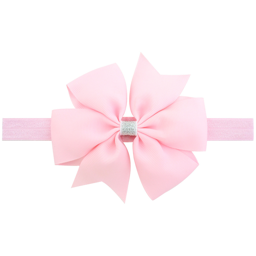 Children Accessories Cute Baby Girls Hair Bows For Kids Hair Bands Hair Clips Big Bowknot Sequin Headwear: Light Pink