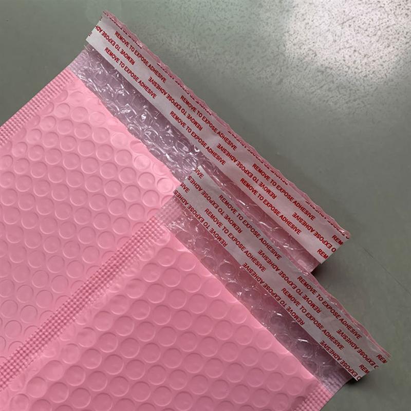 50pcs Practical Bubble Storage Bag Shockproof Express Packaging Bag Bubble Pouch for Home Shop Office (Pink, 15x11cm)