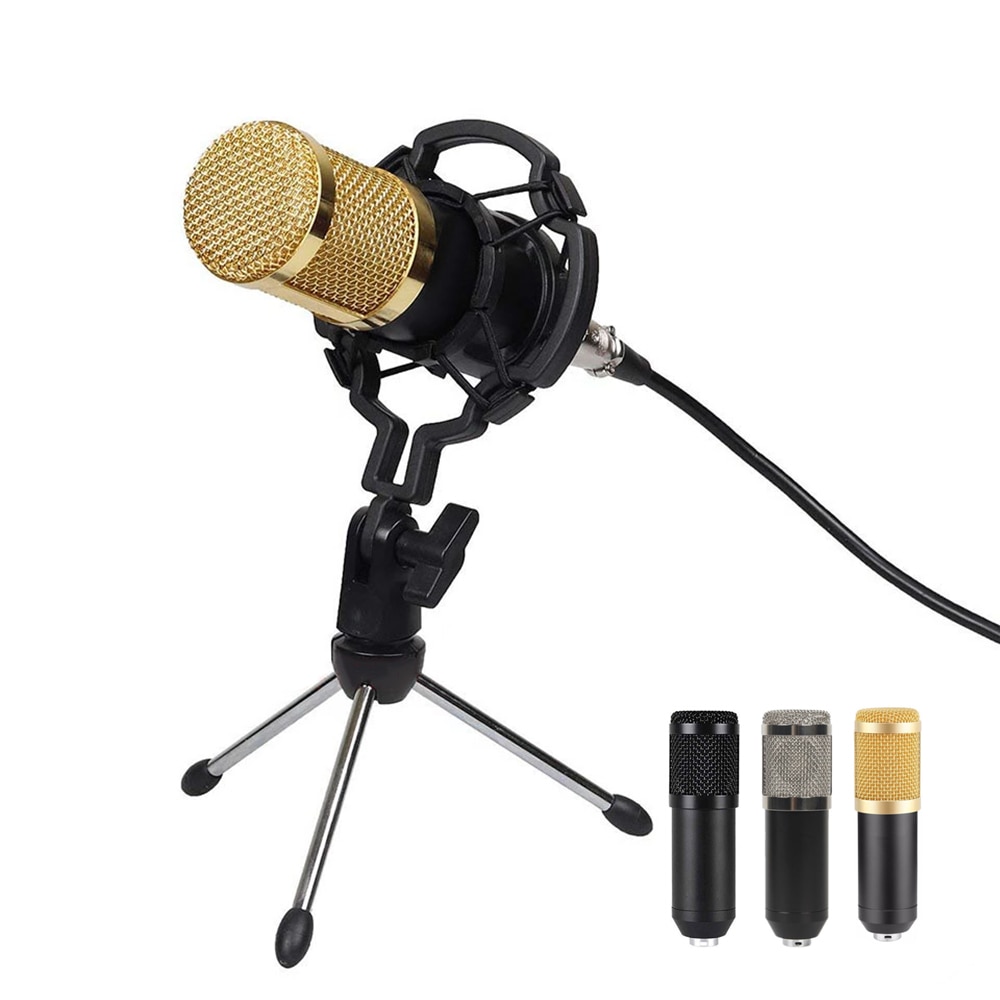 BM800 Condensor Sound Opname Microfoon Met Shock Mount Voor Radio Braodcasting Zingen Podcast Opname Pc Ktv Karaoke Mic