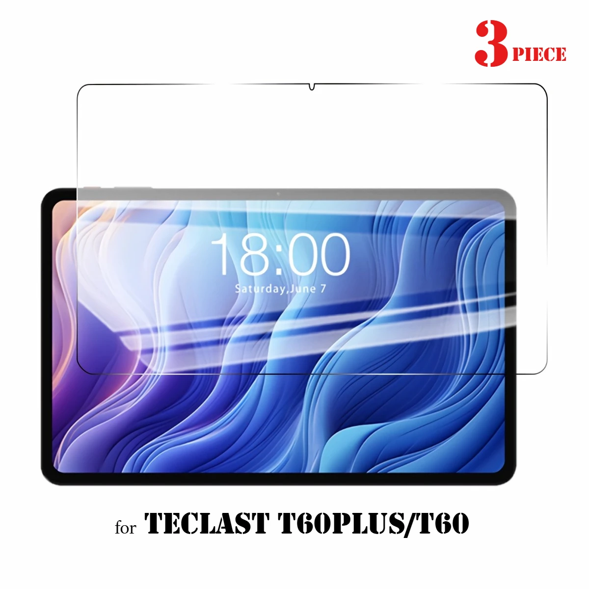 3-delige glasfolie voor Teclast T60Plus 2024 tablet screenprotector HD krasbestendige beschermfolie voor Teclast T60 12 inch