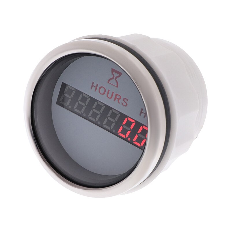 Båt timmätare lcd display klockmätare bil digital timmätare med rött ljus passar för marin båt yacht 9-32v 52mm 2 "