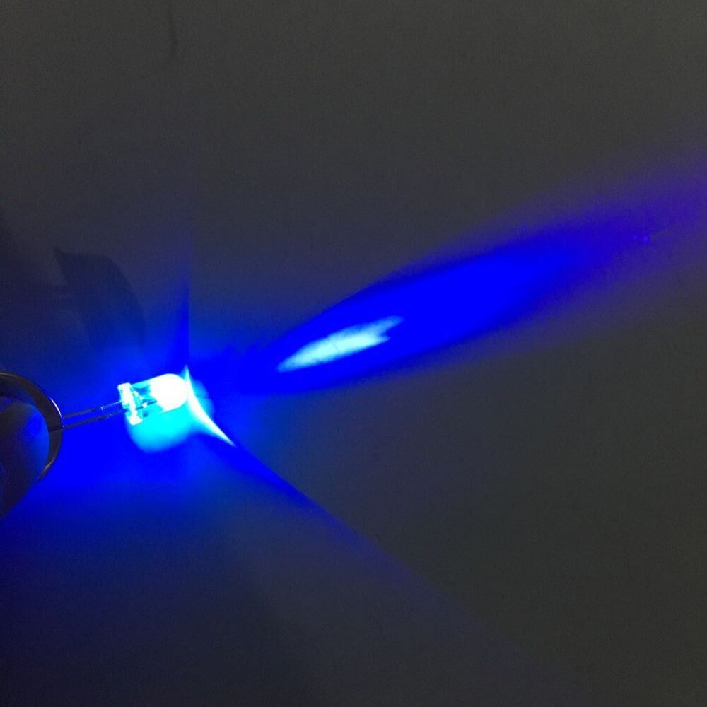 100 stk 5mm ultraviolet 395nm 400nm uv ledet diode lysemitterende lampe 5 mm uvled (ultraviolet lilla 5 mm rund vandklar linse)