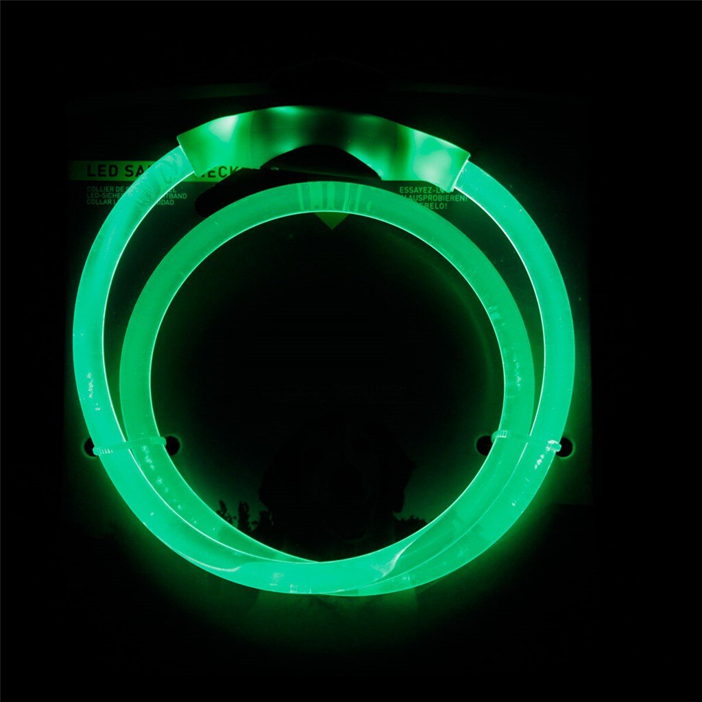 Multifunctional LED Dog Collar TPU Can Cut USB Rechargeable Lighting Collar Puppies Dog Collars Leads LED Supplies Pet Products: Green 