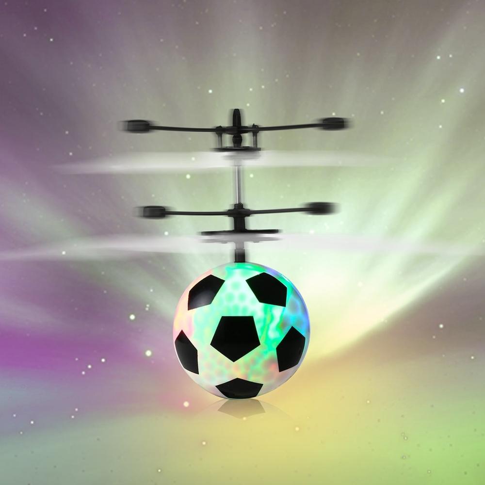 Lichtgewicht infrarood inductie vliegende flits disco magische led voetbal podiumlamp helikopter kinderspeelgoed voor kinderen