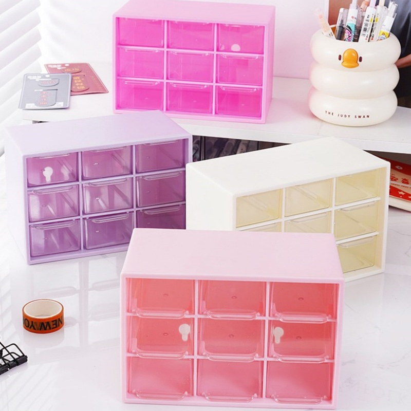 Bureau-organizer, compacte, draagbare opbergdoos met meerdere vakken, stofbestendige bureau-lade-organizer voor studiekamer of slaapkamer