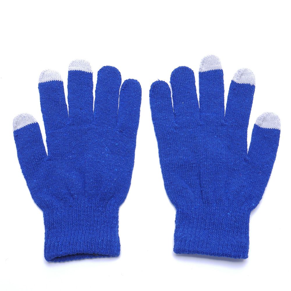 Magic touch screen handsker smartphone texting stretch voksen one size vinter varmere strik handsker 13 farver: Marine blå