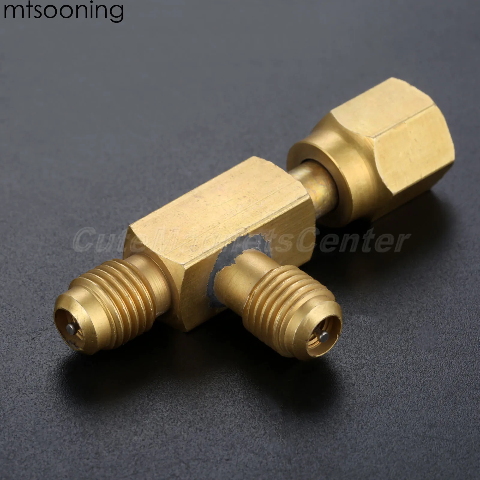Mtsooning tee adapter omvandlare 1/4 "manlig och kvinnlig sae flare vridbar kontakt mässing