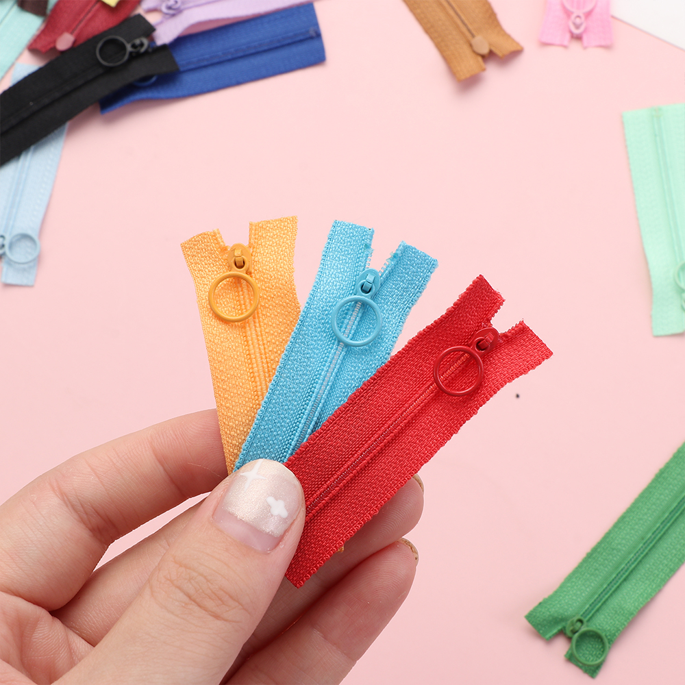 Mini cremalleras de cabeza redonda para ropa de muñeca, accesorios de vestimenta para muñecas hechas a mano, costura, Scrapbooking, ropa con cremallera, 5 uds.