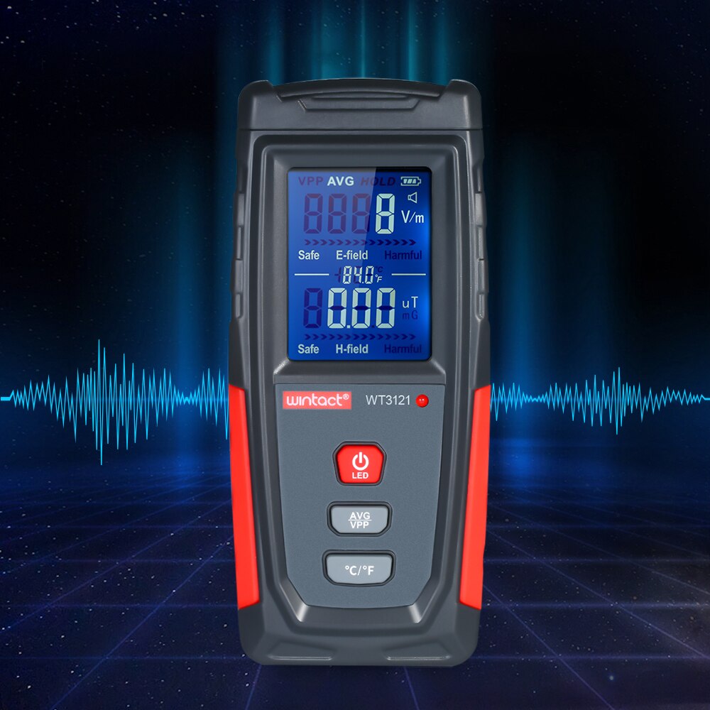 Portable Digital LCD Electric Field Magnetic Field Radiation Tester Double Measuring Mobile Phone Radiation Monitor