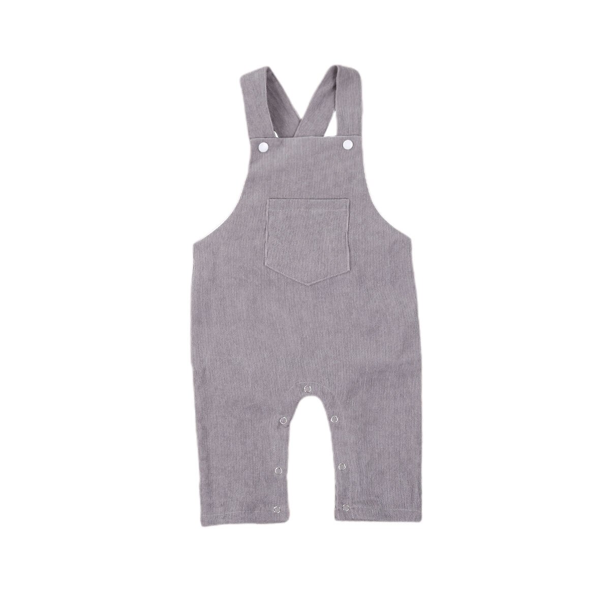 Peuter Baby Corduroy Romper Baby Jongen Meisje Jarretel Riem Broek Met Voorvak Effen Kleur Knop Jumpsuit Voor Lente Herfst