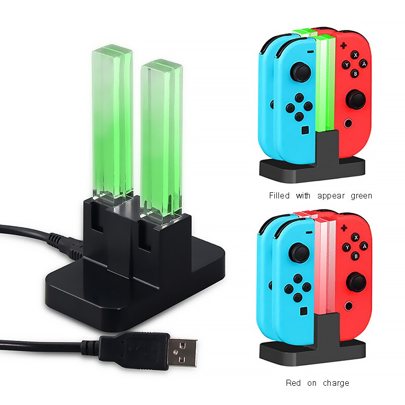 Switch controller oplader voor nintendo switch joy-cons oplaadstation met 4 oplaadstations + led-indicatie