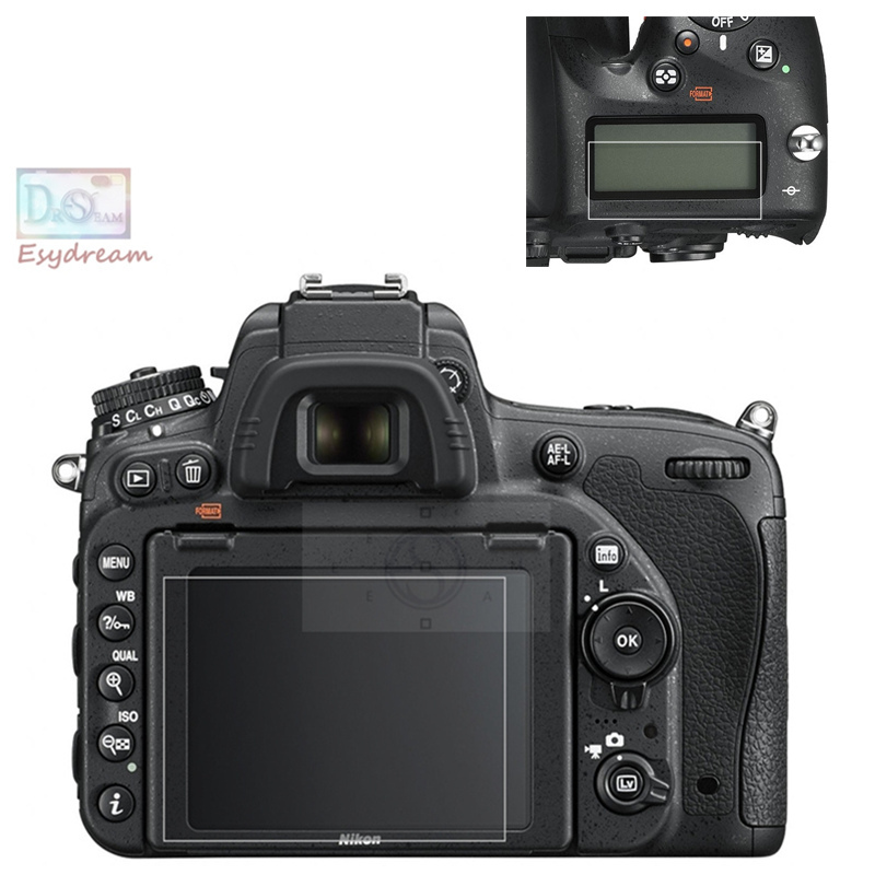 Película de vidrio adhesivo para cámara Nikon D750 DF, Protector de pantalla LCD principal para el hombro
