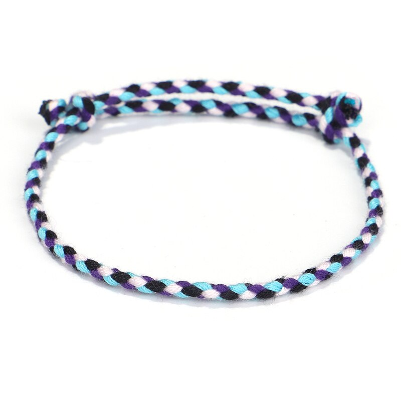 Pulseira prateada da sorte tibetana feminina, bracelete de corda com nó na cor boho: 10