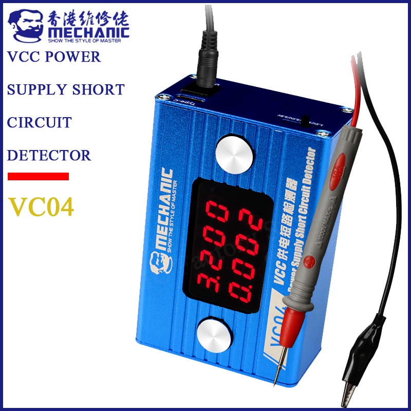 MECHANIC VC04 Short Circuit Detector 1.2V 1.8V 3.0V 3.8V Output Voltage 25A VCC Power Supply Phone Repair Shortkiller