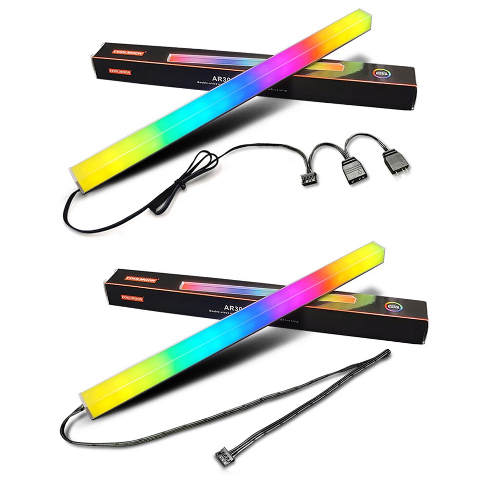 COOLMOON PC Case Light Strip 5V 3Pin Small 4Pin Magnetic Atmosphere Lamp RGB LED for Computer Chassis