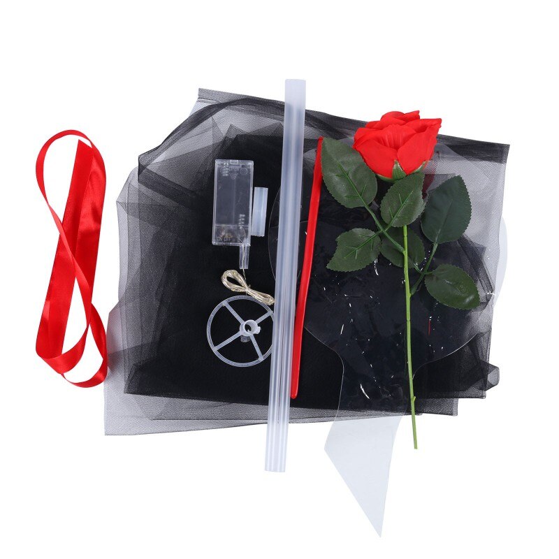 LED Luminous Balloon Rose Bouquet Transparent Bobo Ball Rose Valentines Day Birthday Party Wedding Decorations Balloons