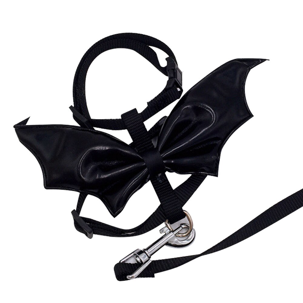 Behogar Leuke Halloween Huisdier Bat Wings Leash Harness Set Voor Kat Hond Pet Puppy Halloween Cosplay Maskerade Partij Kostuum Maat S