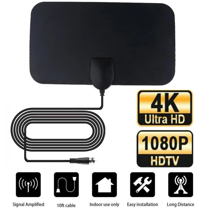 4K TV Antenna Signal Receiver 25DB High Gain HD TV DTV Box Digital EU Plug 3000 Miles Booster Active Indoor Aerial Flat