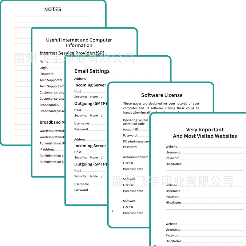 B6 English Address Book, Student Record Notebook