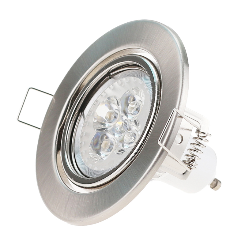 Ronde Nikkel Verzonken Led Plafondlamp Verstelbare Frame MR16 GU10 Lamp Armatuur Downlight Houder