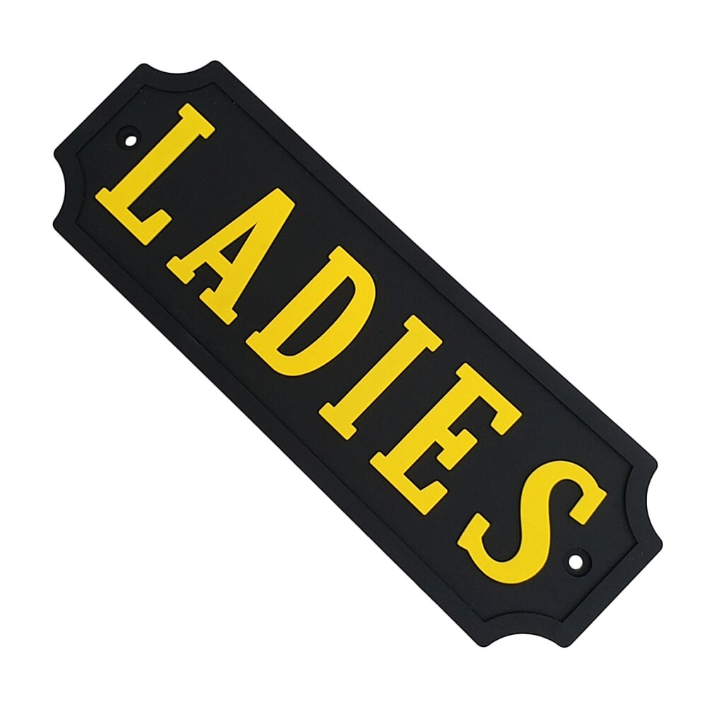 Restroom Door Sign Wall Plaque Poster Sticker For LADIES PVC Rubber 16x5.5cm
