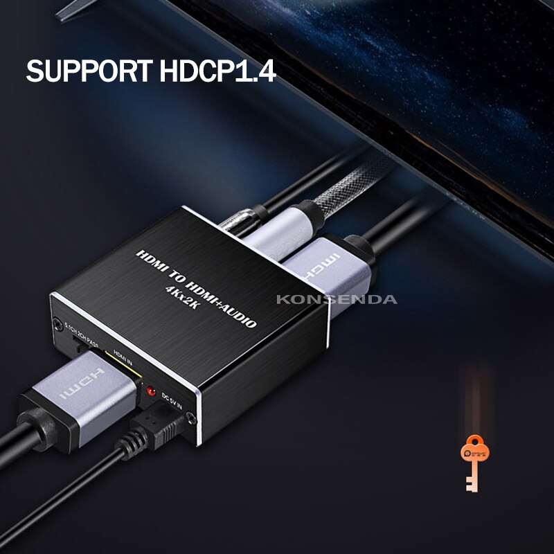 4k hdmi audio extractor stereo extractor konverter hdmi til hdmi optisk toslink spdif  + 3.5mm audio splitter adapter til pc  ps5