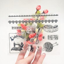 1pc Kawaii Sewing Silicone Clear Seal Stamp DIY Scrapbooking Embossing Photo Album Decorative Rubber Stamp Art Handmade Puzzle