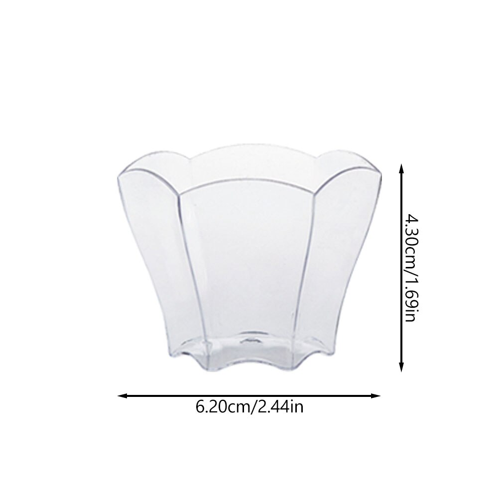 100Pcs Transparent Plastic Dessert Cups Ice Cream Cups Pudding Yogurt Storage Cups