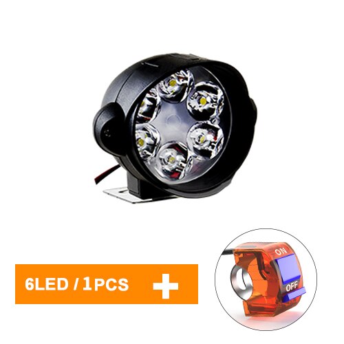 Accessoires de projecteur électrique de moto | Projecteur à Led 12V 6500K 6 Leds, feux de voiture, ampoules lumineuses pour moto tout-terrain: 1pcs 6 leds  orange