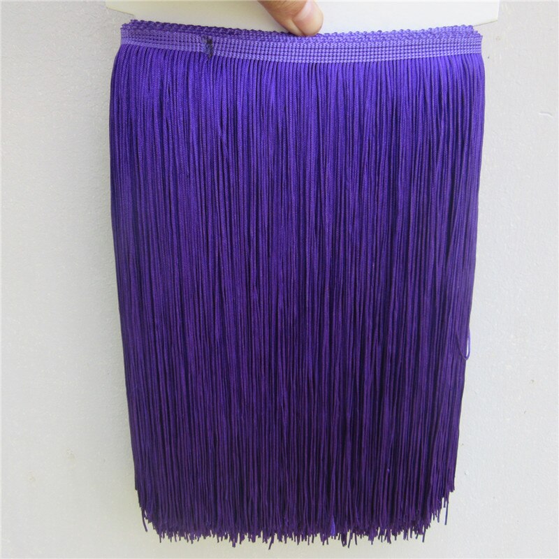 Franges en dentelle Polyester noir 10 mètres | Ruban d'habillage à coudre, robe style Latin, rideau de vêtement sur scène, accessoires largeur 30cm