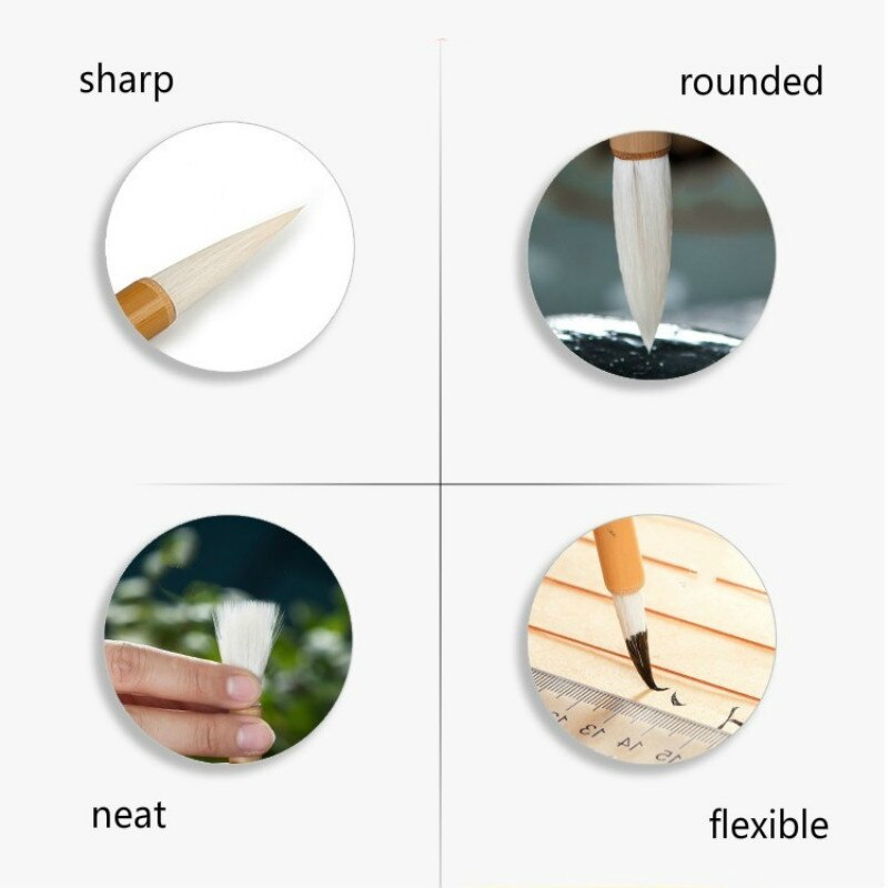 Pinceles de caligrafía china juego de bolígrafos de pelo de lana Bai Yun cepillo de escritura Regular de pelo múltiple pincel de pintura tradicional china