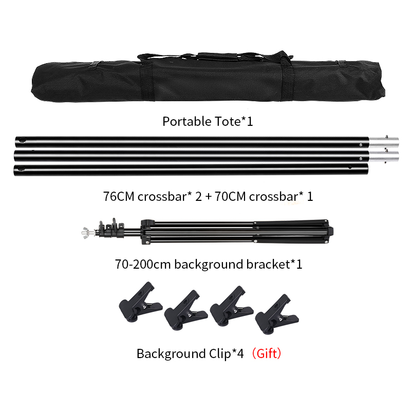Soporte de fondo para fotografía, sistema de soporte Chromakey, Kits de luz, Video, poliéster, algodón, estudio fotográfico con bolsa de transporte, 2m x 2m