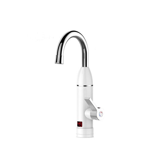 Electric kitchen instant heating faucet heater cold dual-use Tankless water quickly heating tap shower with LED display: White