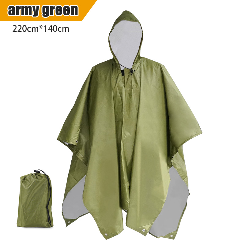 LOOGU Camouflage Regenponcho – Waterdicht Regenpak Met Capuchon, Lichtgewicht, Opvouwbaar, Voor Buiten, Jacht, Wandelen, Maat S-XXL