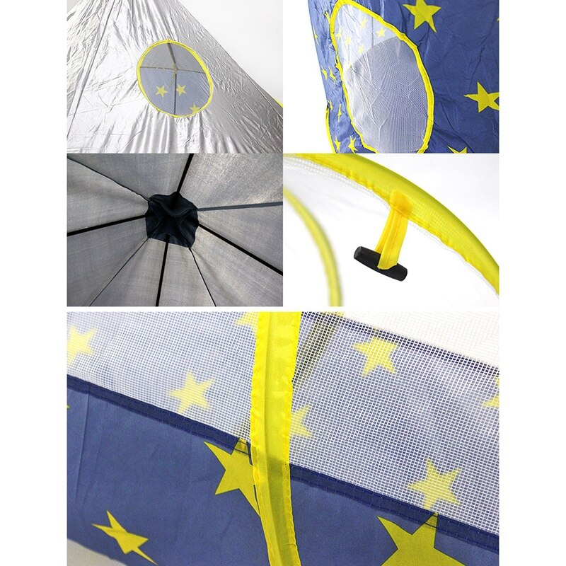 Children's 3 in 1 Tent Spaceship Tent Yurt Tent Game House Play Tent Ball Pool Foldable Game Tent