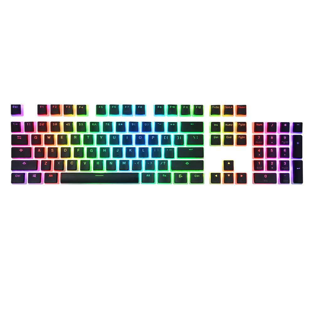 RedThunder Double Shot PBT Pudding Keycaps 104 Keycaps Set with Puller for DIY Cherry MX RGB Mechanical Keyboard