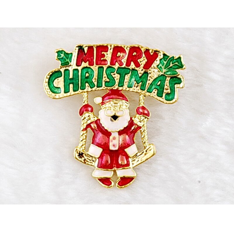 6 stks Kerst Broches Pin Bagde lijfje Broche Veiligheidsspelden voor DIY craft kerstboom Pin kerstman broches Kleding decor