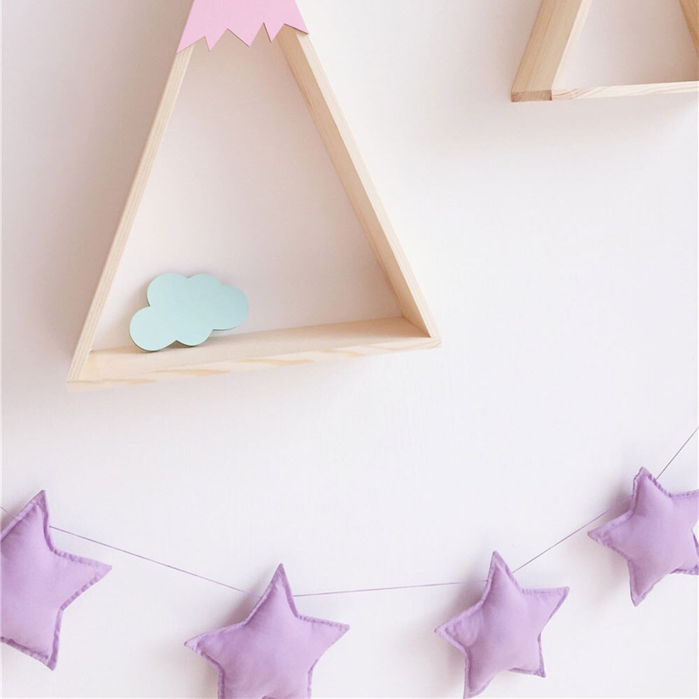 Nordique bébé chambre décoration tenture murale ornements à la main pépinière lune étoile guirlandes fille chambre décor Photo accessoires: QC0076-6